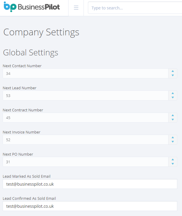 Company Settings