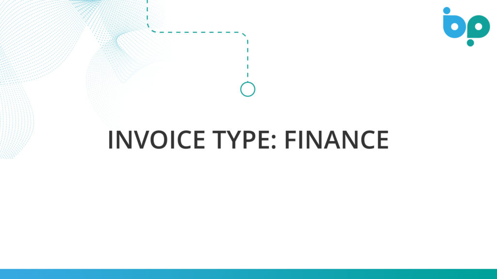 Invoice Type: Finance
