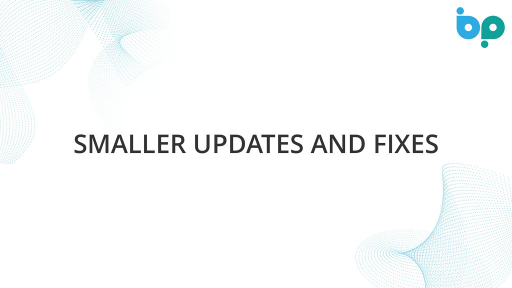Smaller Updates and Fixes