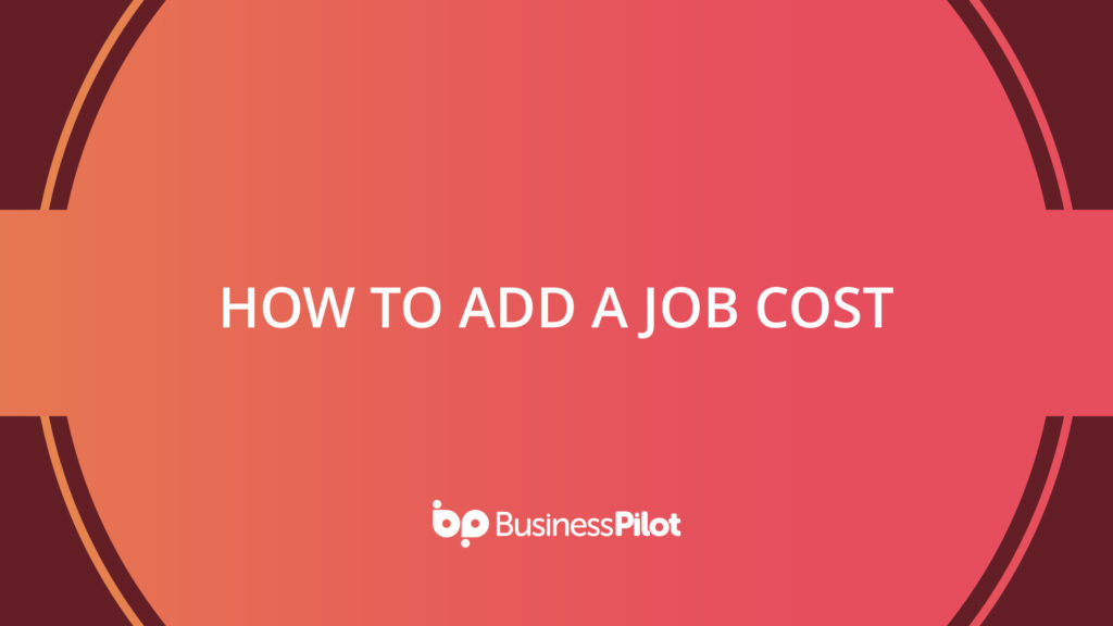 How To Add A Job Cost
