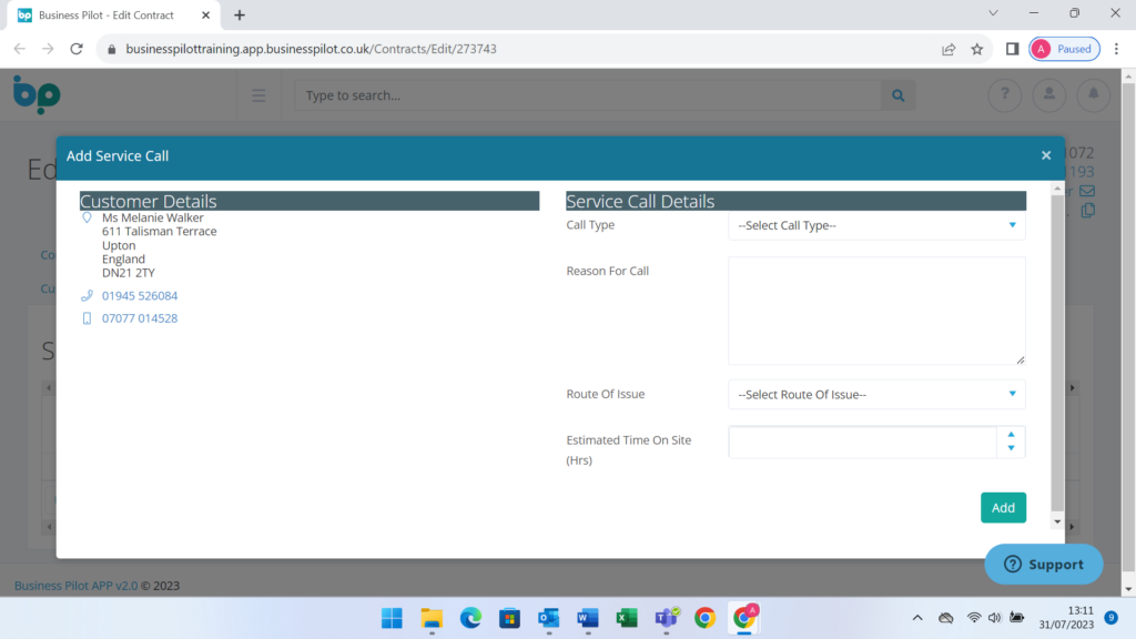 Service History - No2