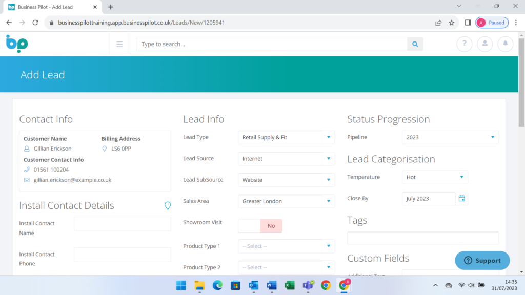 Web to Lead - No3