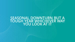 Seasonal downturn but a tough year whichever way you look at it